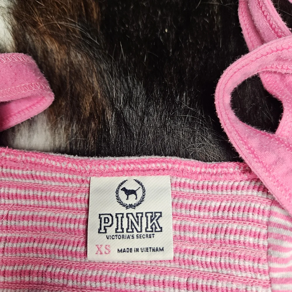 PINK Victoria's Secret Pink and White Striped Tank Top - Picture 3 of 3